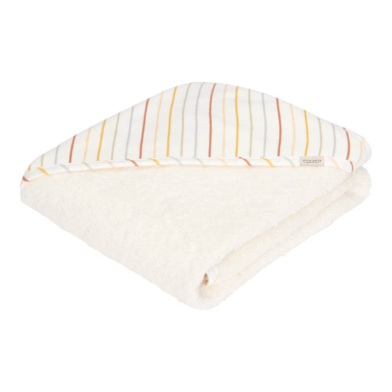 Hooded towel 100x100 cm - Vintage Sunny Stripes