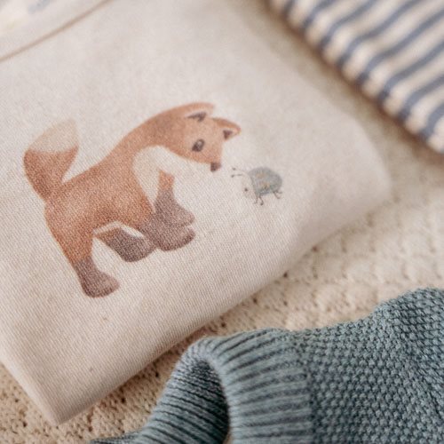 Shirt Long Sleeve - Sand - Forest Friends - Fox