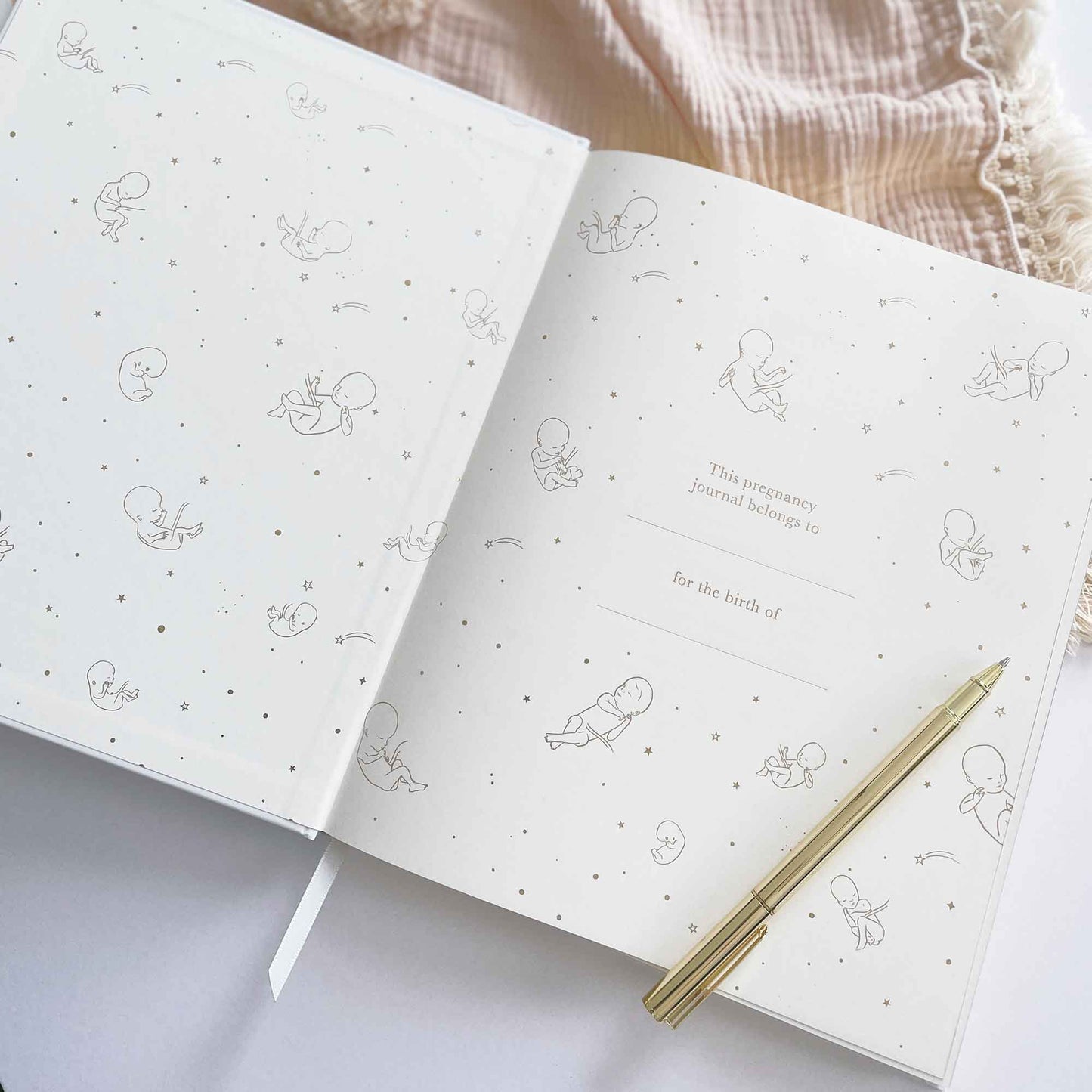 NEW - My Pregnancy Journal - White with Gilded Edges