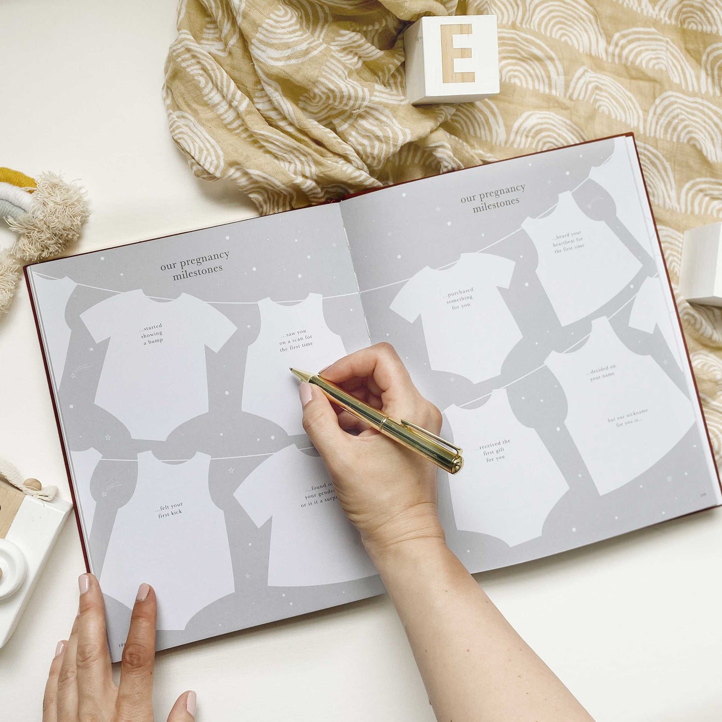 NEW - My Pregnancy Journal - White with Gilded Edges