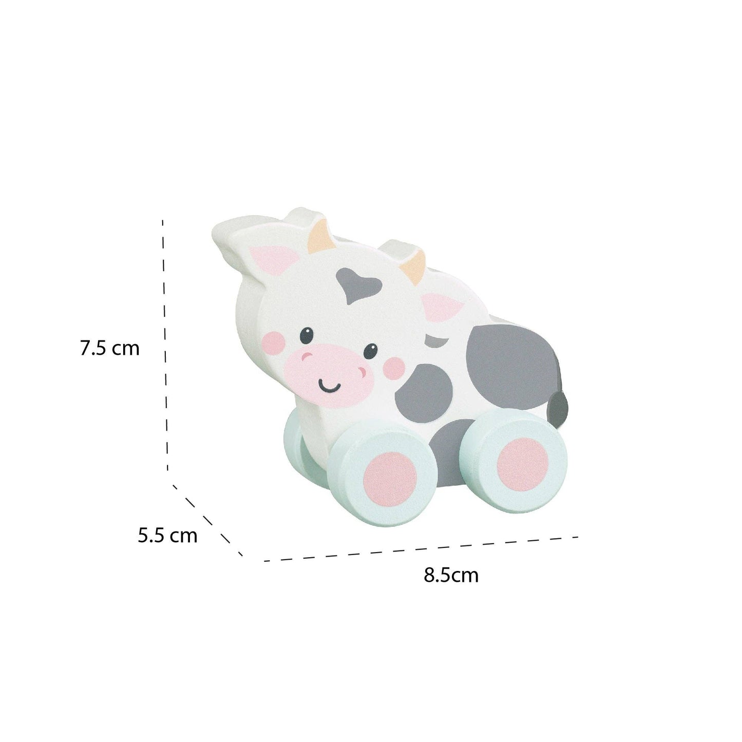Cow Wooden First Push Toy