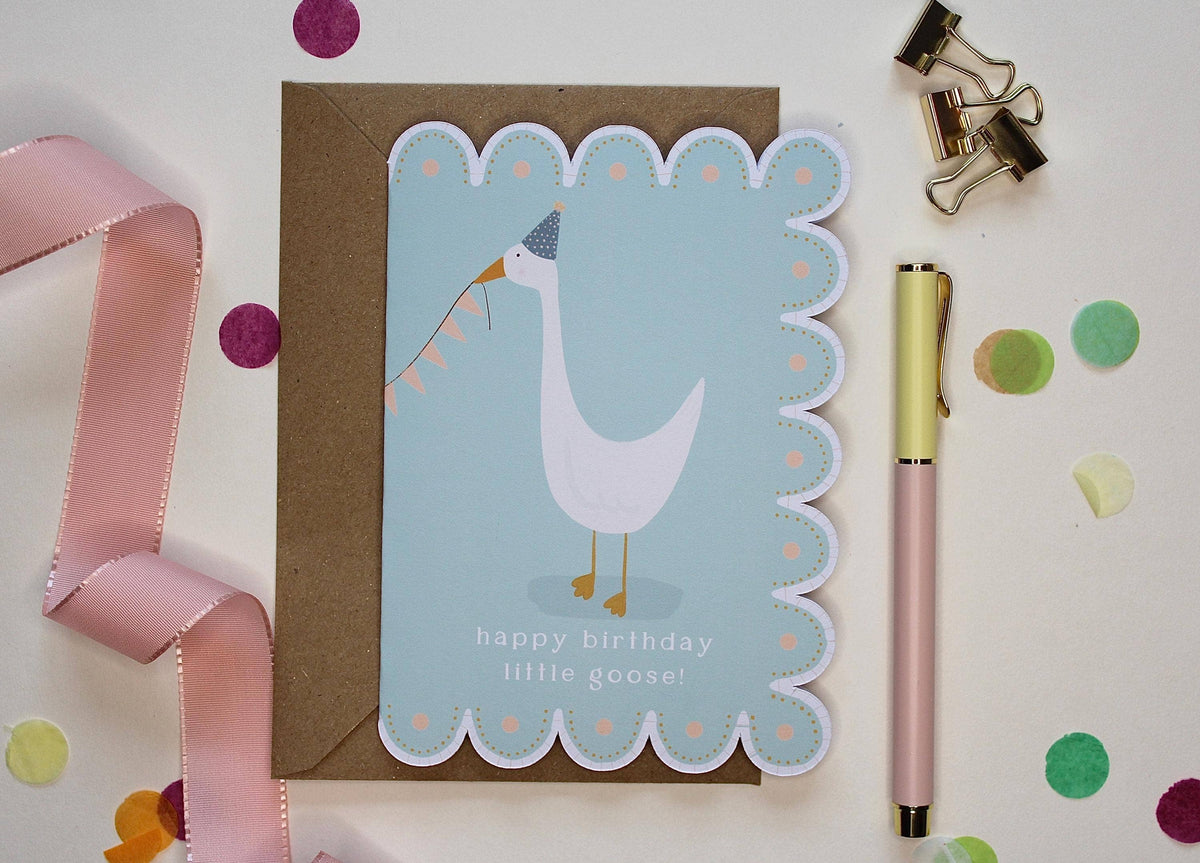 Whimsical Goose Birthday Card