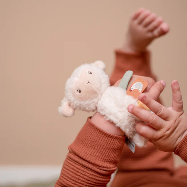 Little Farm Wrist Soft Rattle - Lamb
