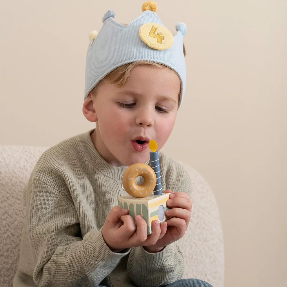 Little Dutch Wooden Birthday Cake - Blue