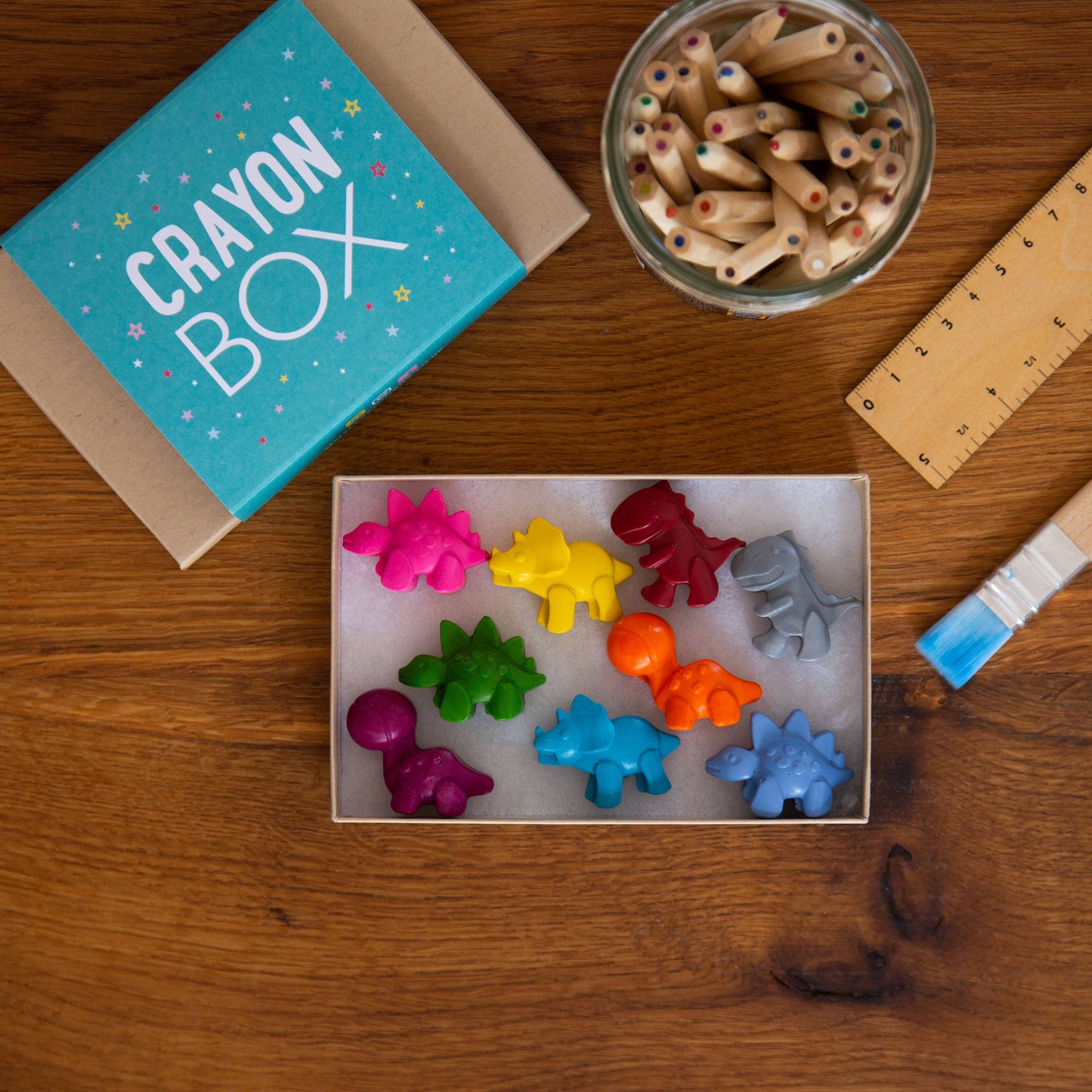 Set of 9 handmade Dinosaur Wax Crayons - dinosaur gift