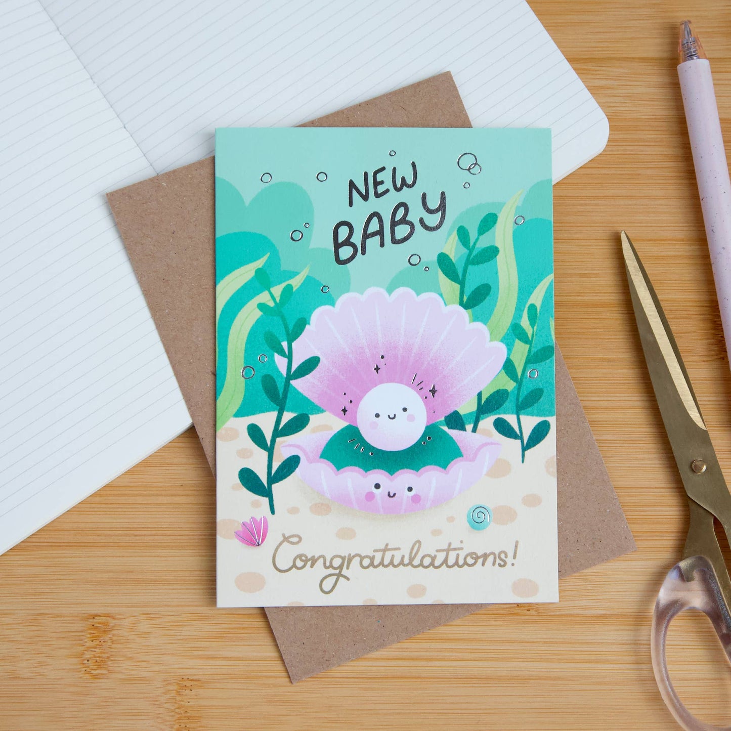 New Baby Card, Luxury Foiled Congratulations Baby Card