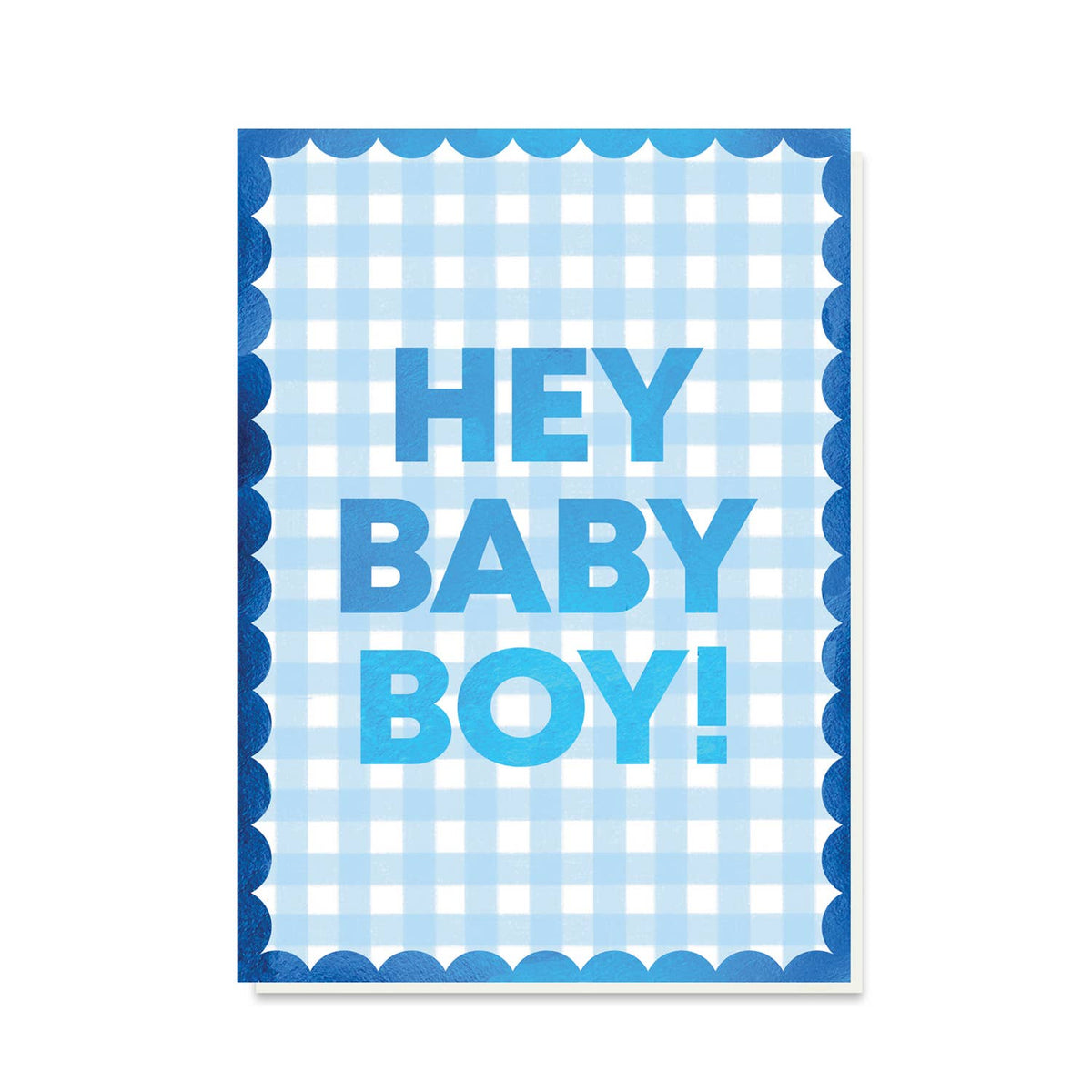 Blue Gingham Baby Boy Card | Foiled Cards | New Baby Cards