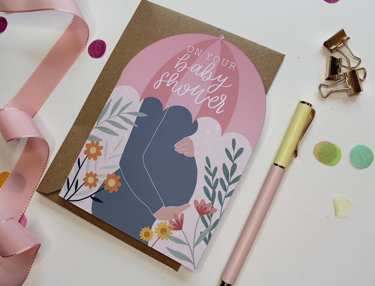 Botanical Baby Shower Card for Mum to Be, Arch Shape
