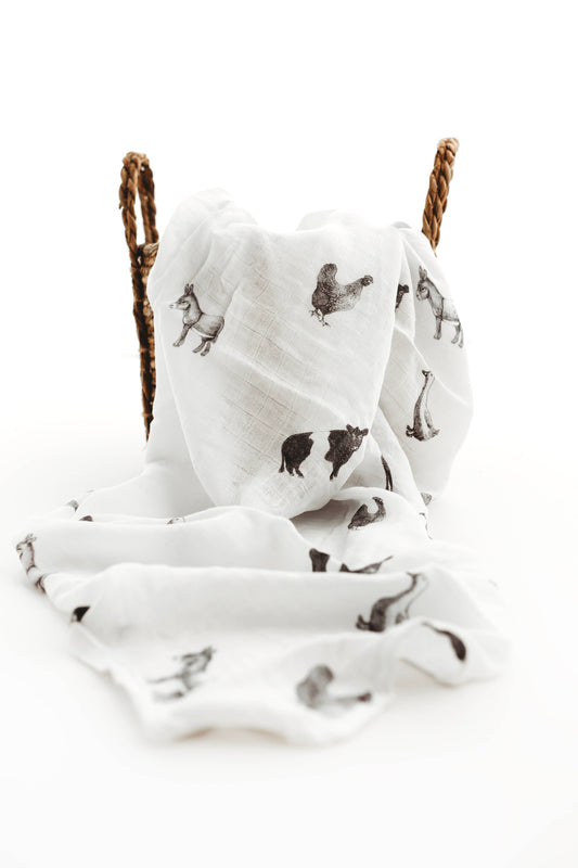 Farm yard friends Muslin Blanket