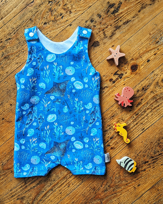 Organic Cotton Shortie Rompers - Sea Paradise