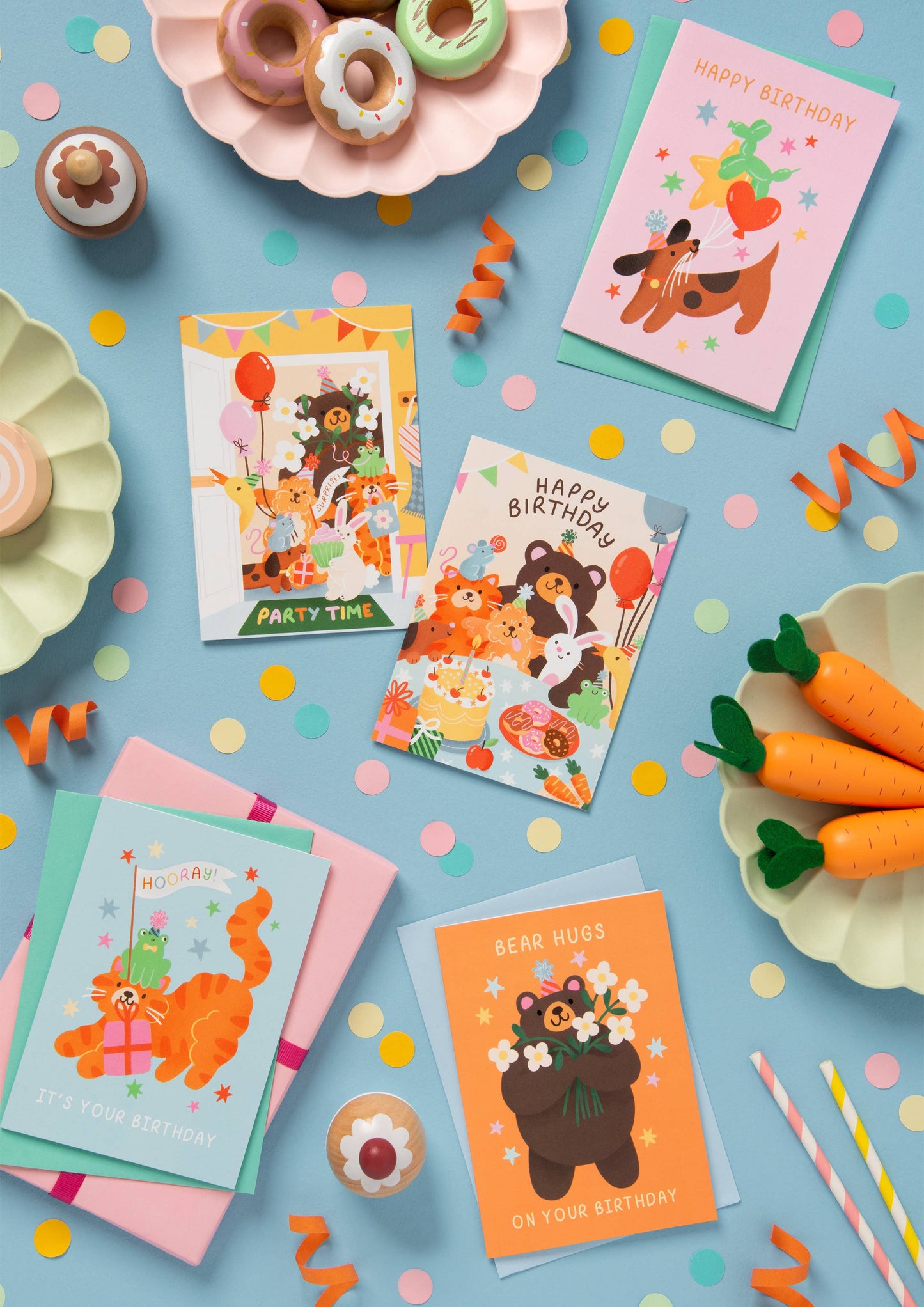 Kids Dinner Party, Bright Children's Birthday Card