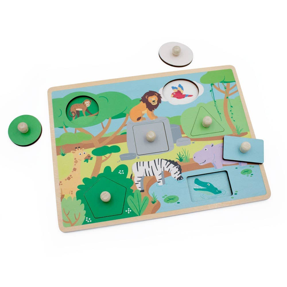 JUMINI Safari Peek a Boo Peg Puzzle