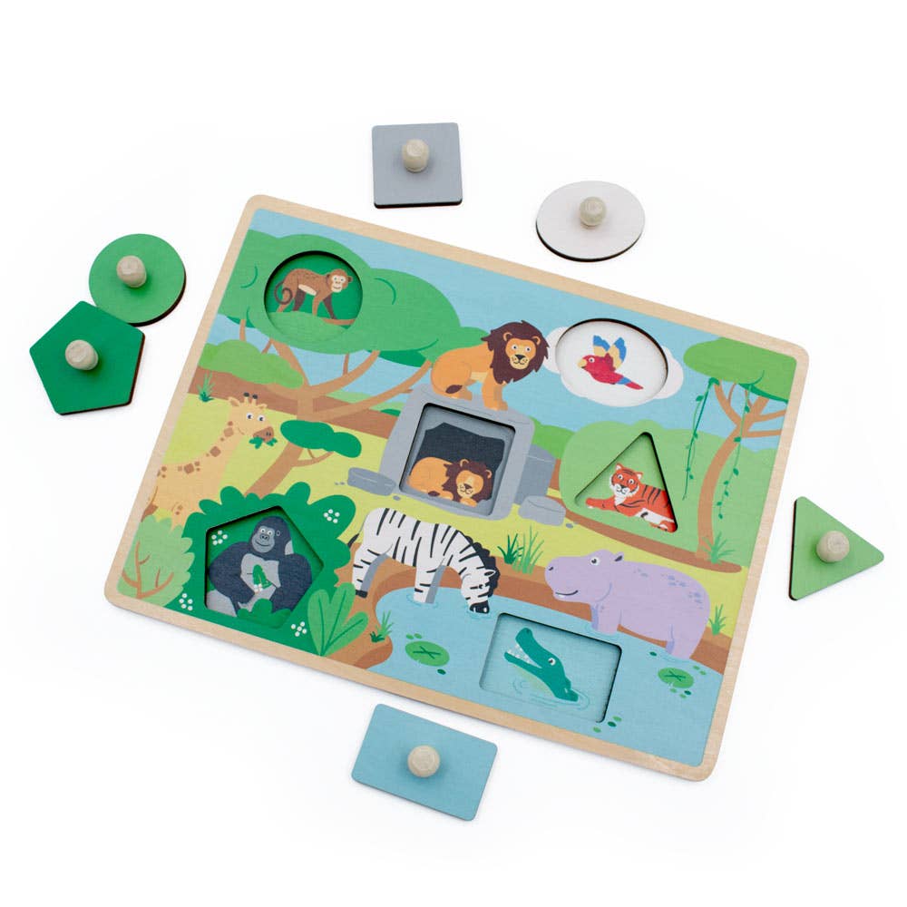 JUMINI Safari Peek a Boo Peg Puzzle