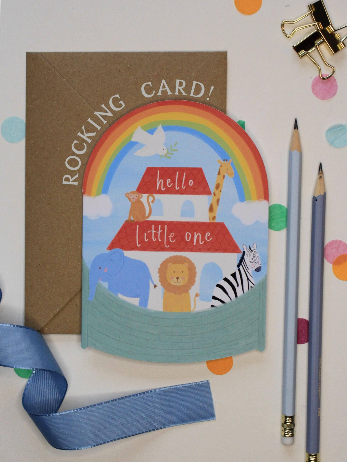 Noah’s Ark Baby Card – Rocking New Baby Card