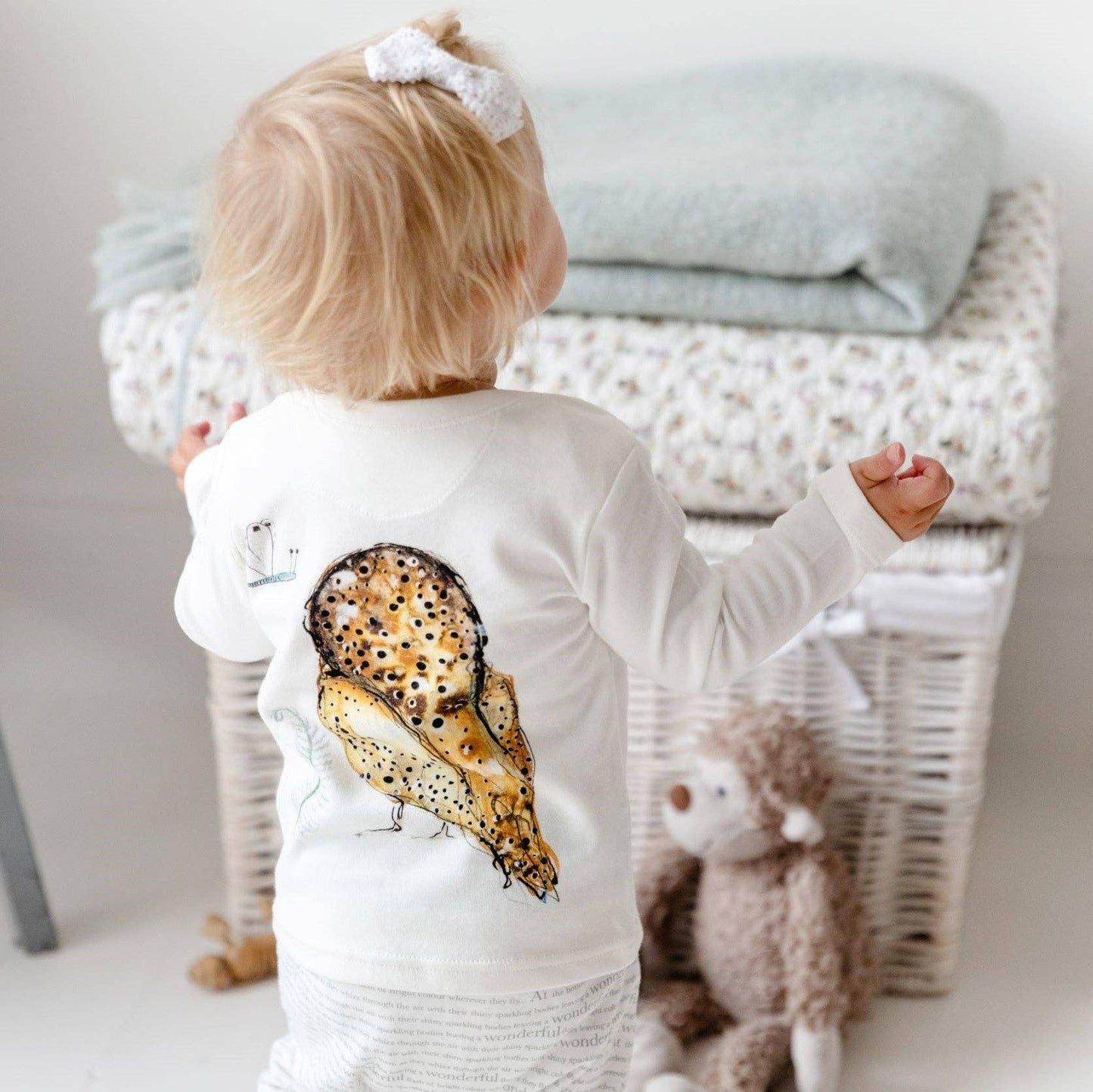 Olive Owl Print Long Sleeve T-Shirt