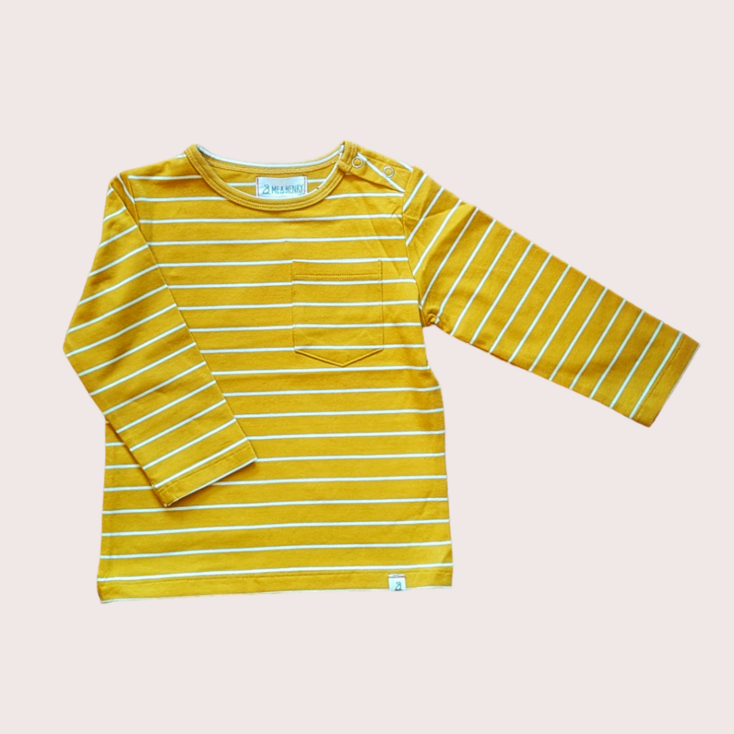 Long Sleeve Striped Top - Mustard