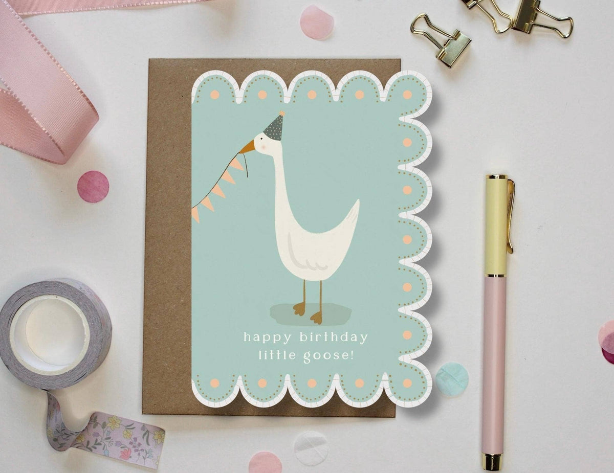 Whimsical Goose Birthday Card