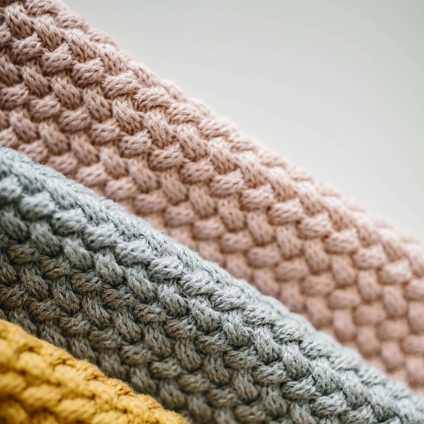 Plait Knit Baby Blanket - Blush Pink