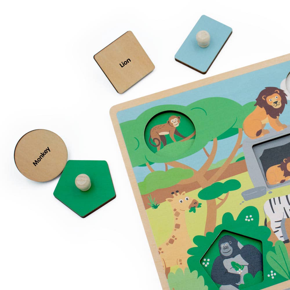 JUMINI Safari Peek a Boo Peg Puzzle