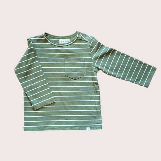 Long Sleeve Striped Top - Sage