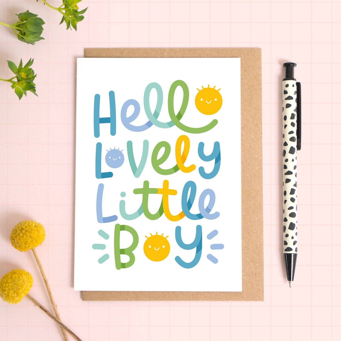 Hello Lovely Little Boy New Baby Congratulations Card