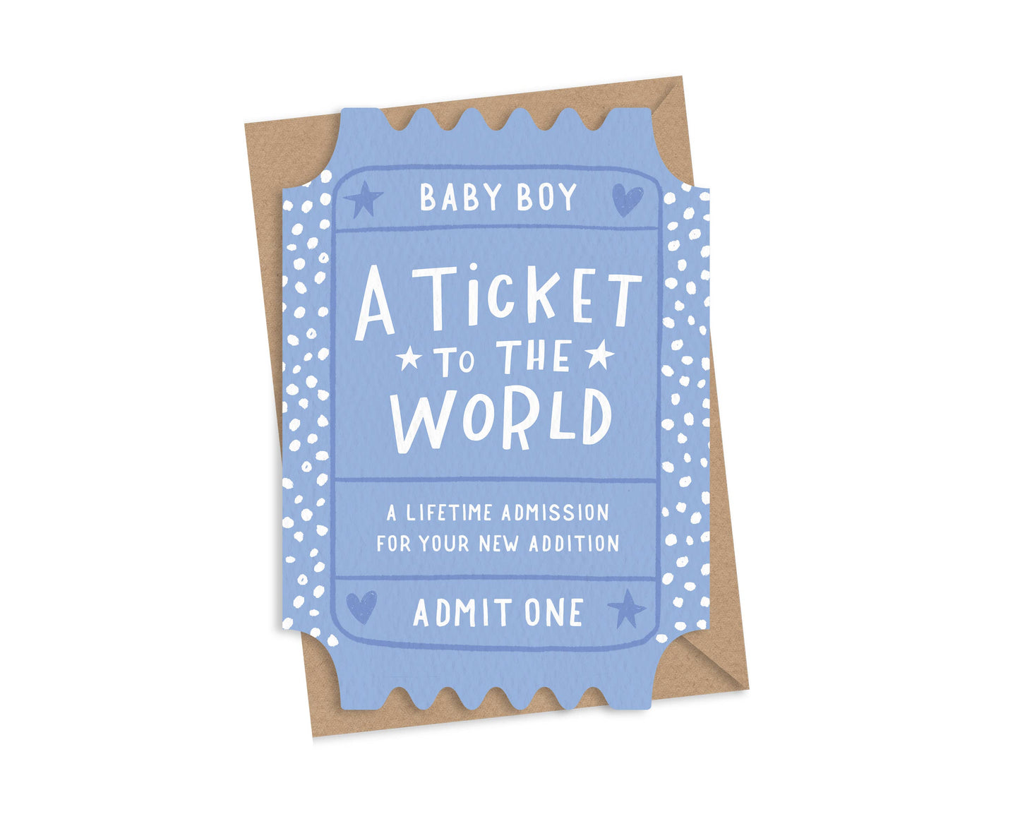 Ticket To The World Baby Boy Card 