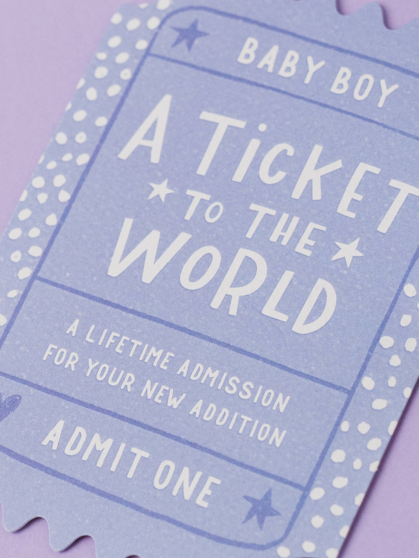 Ticket To The World Baby Boy Card 