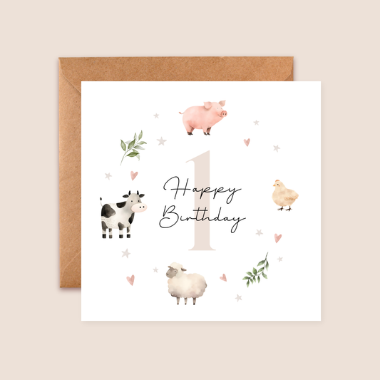Age 1 Birthday Card | Milestone Age Cards | Baby Cards