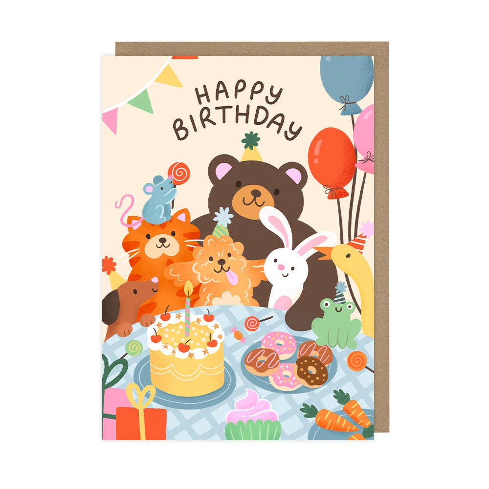 Kids Dinner Party, Bright Children's Birthday Card