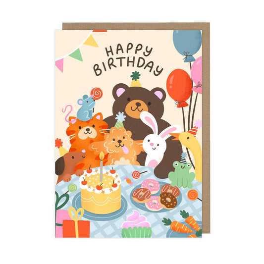 Kids Dinner Party, Bright Children's Birthday Card