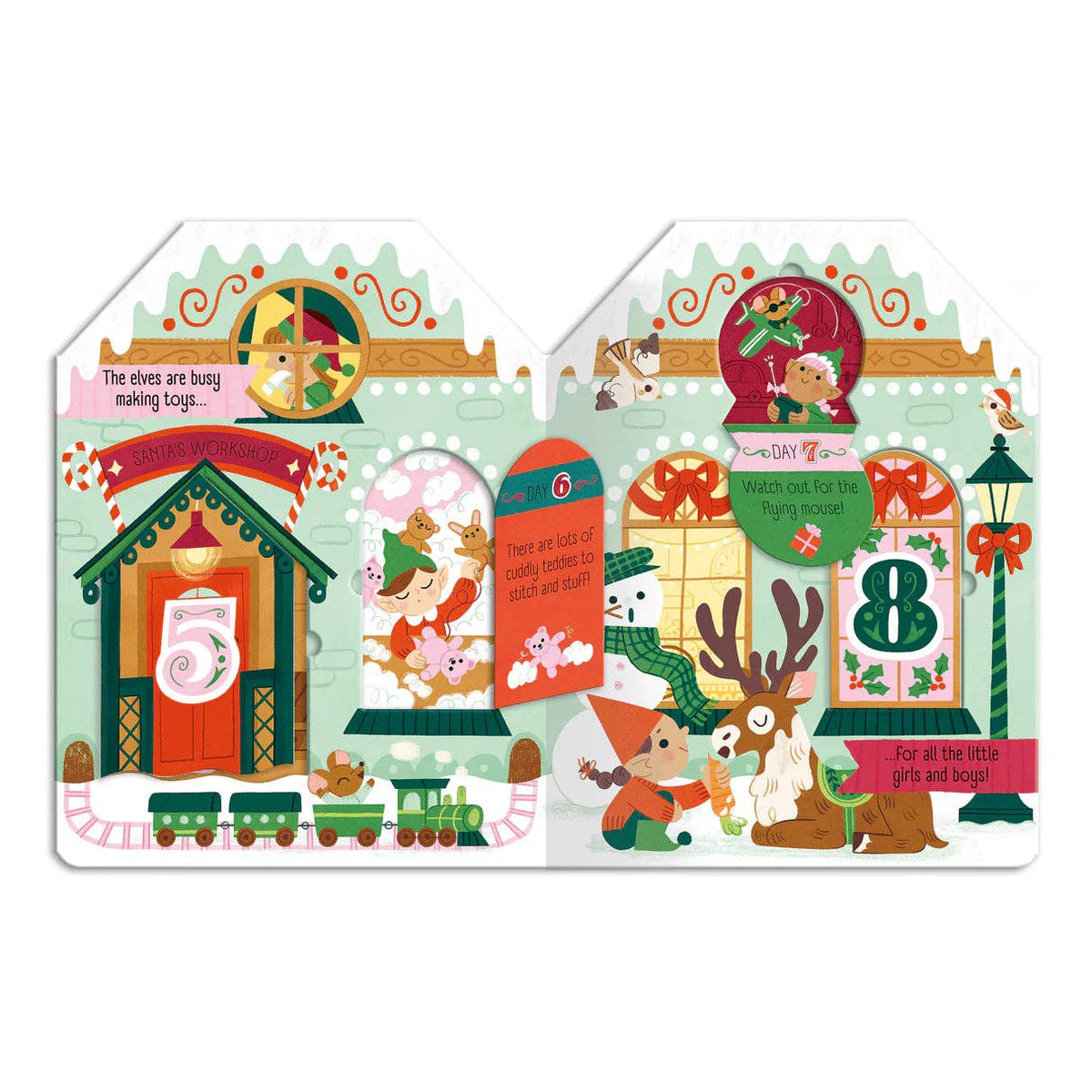 Santa's Village – Children’s Fold-Out Advent Christmas Book