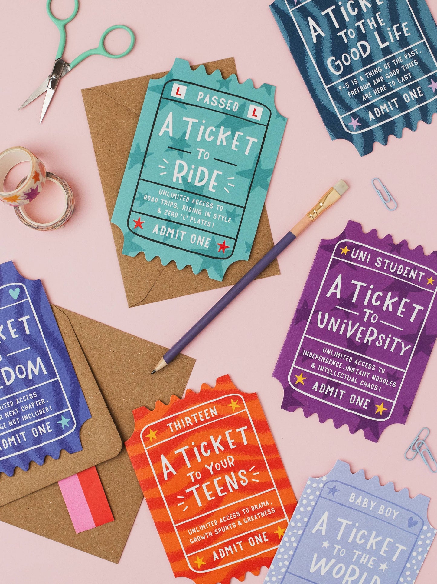 Ticket To The World Baby Girl Card