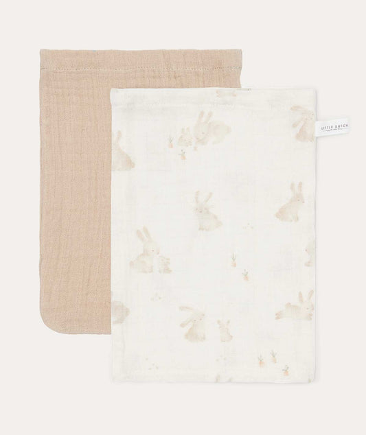 Washcloths Set Muslin - Baby Bunny/Beige