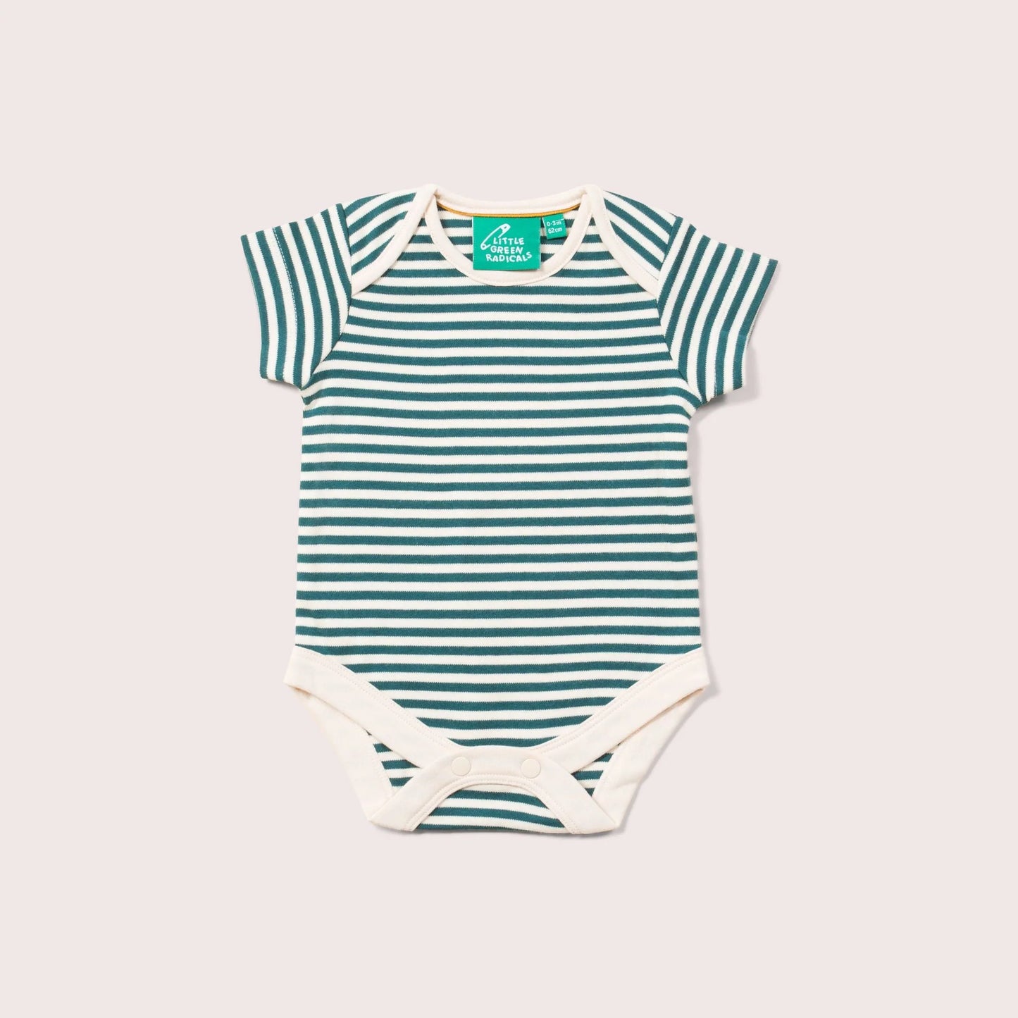 Forest Green Stripe Organic Baby Bodysuit