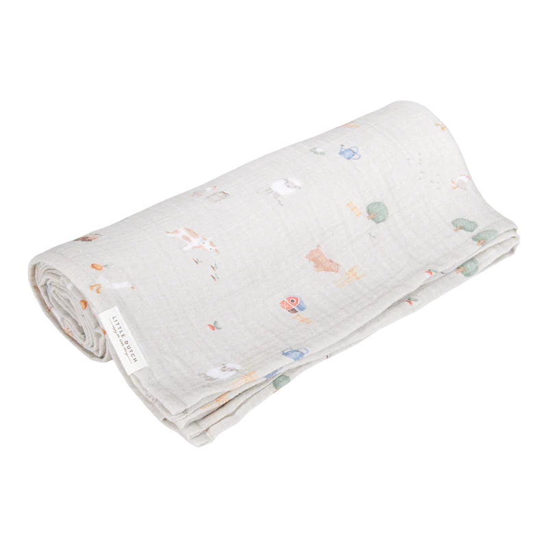 Swaddle 120 x 120 Muslin - Little Farm