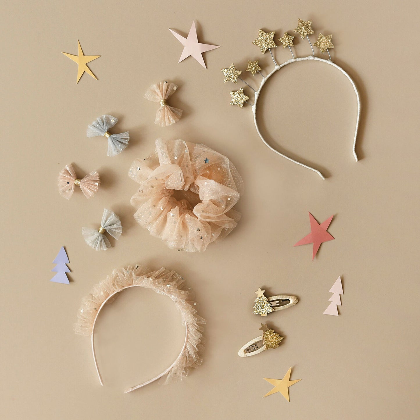 Sparkle Tulle Mini Bow Clips