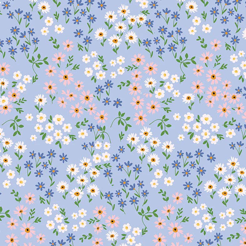 Blue Floral Chino Cup 8oz (STRAW INCLUDED)