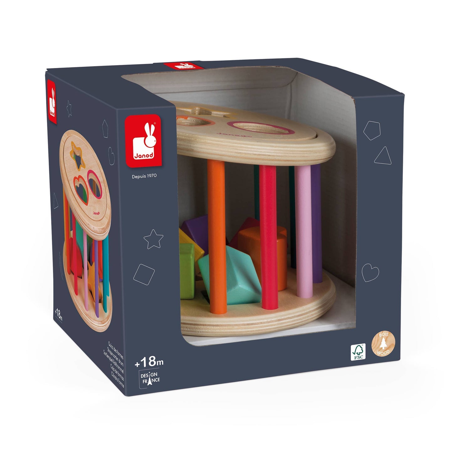 Wood - Shape Sorter Drum
