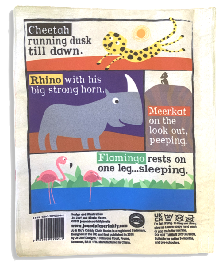 Jo & Nic's Crinkly Cloth Books - Safari Animals