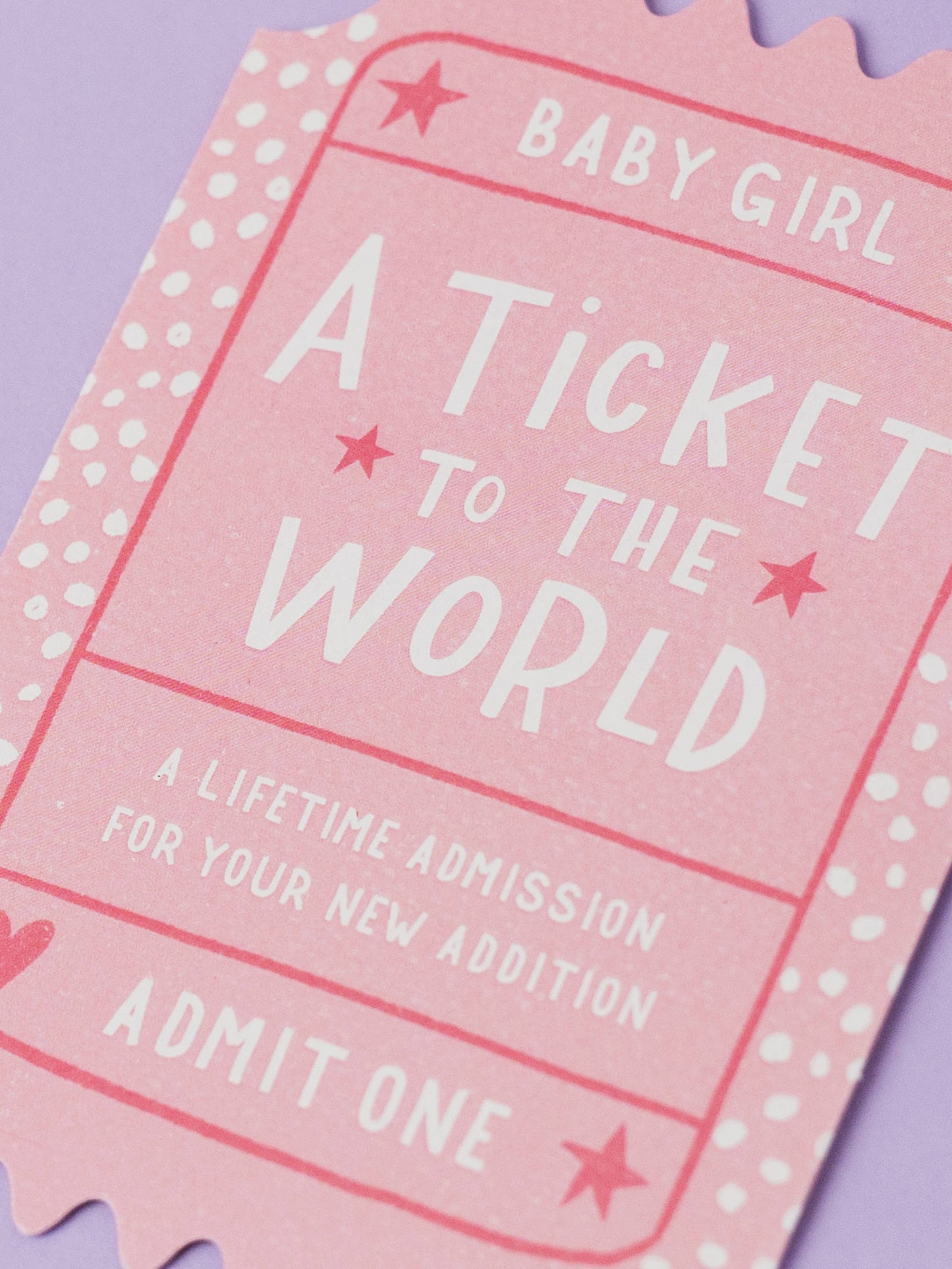 Ticket To The World Baby Girl Card