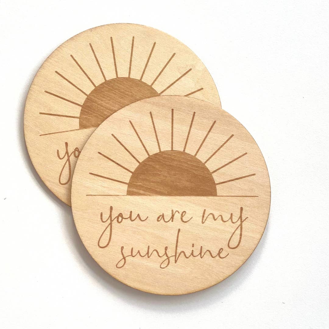 Baby Announcement Sunshine Engraved Sign Plaque Wooden