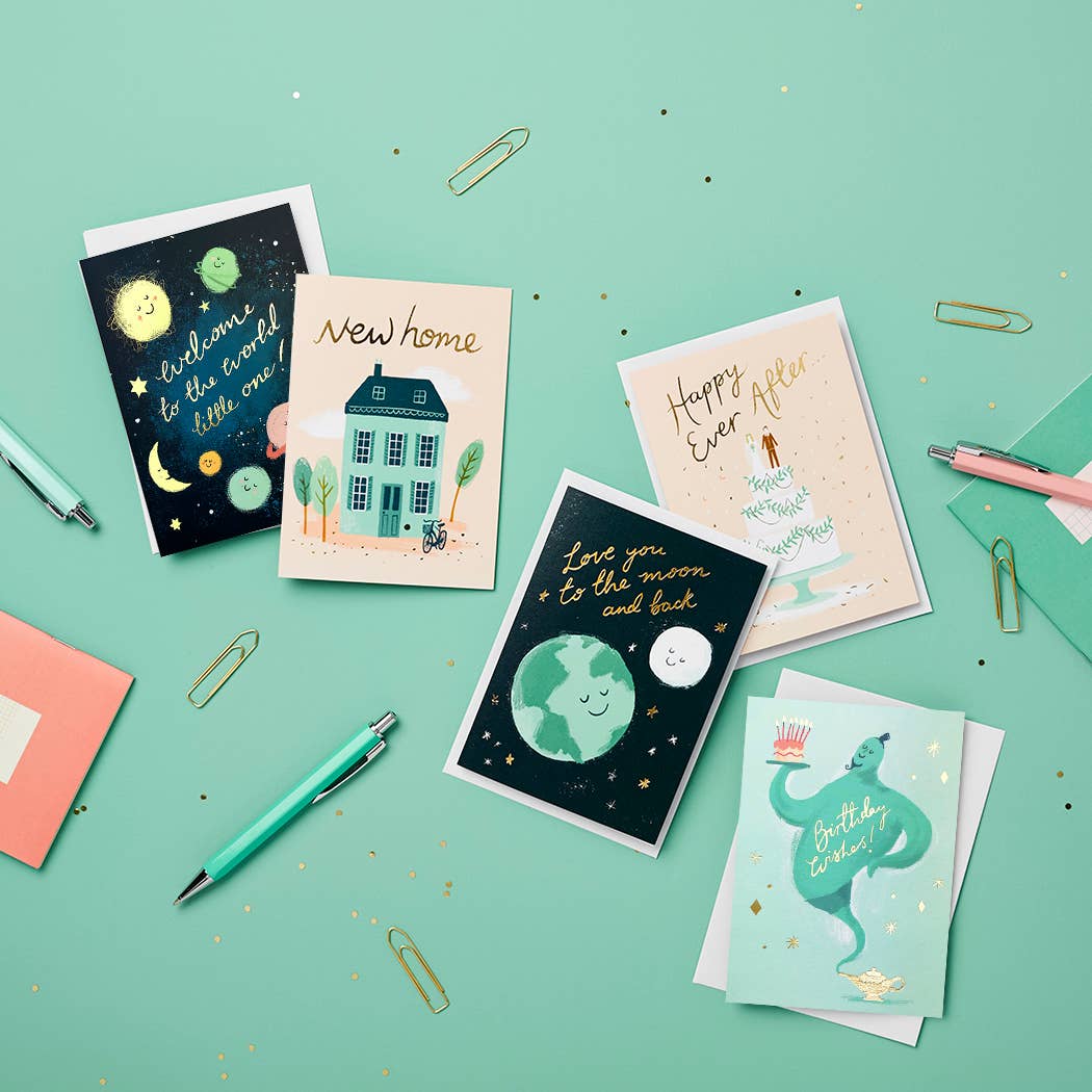 Welcome Little One New Baby Card | Gold Foil Luxury Card