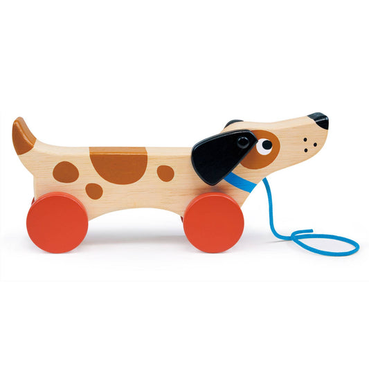 Wooden Toy Puppy On Wheels For Kids