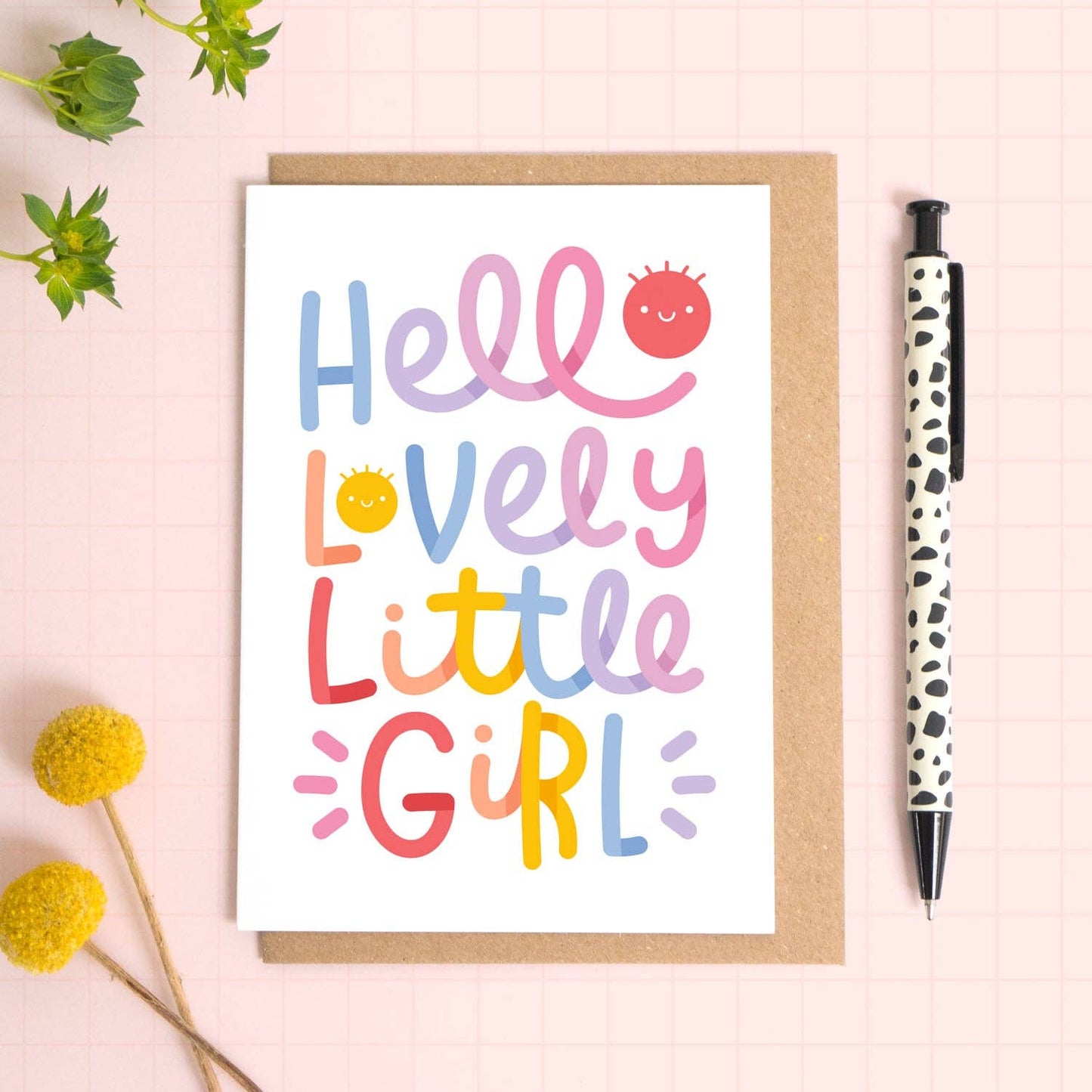 Hello Lovely Little Girl New Baby Congratulations Card
