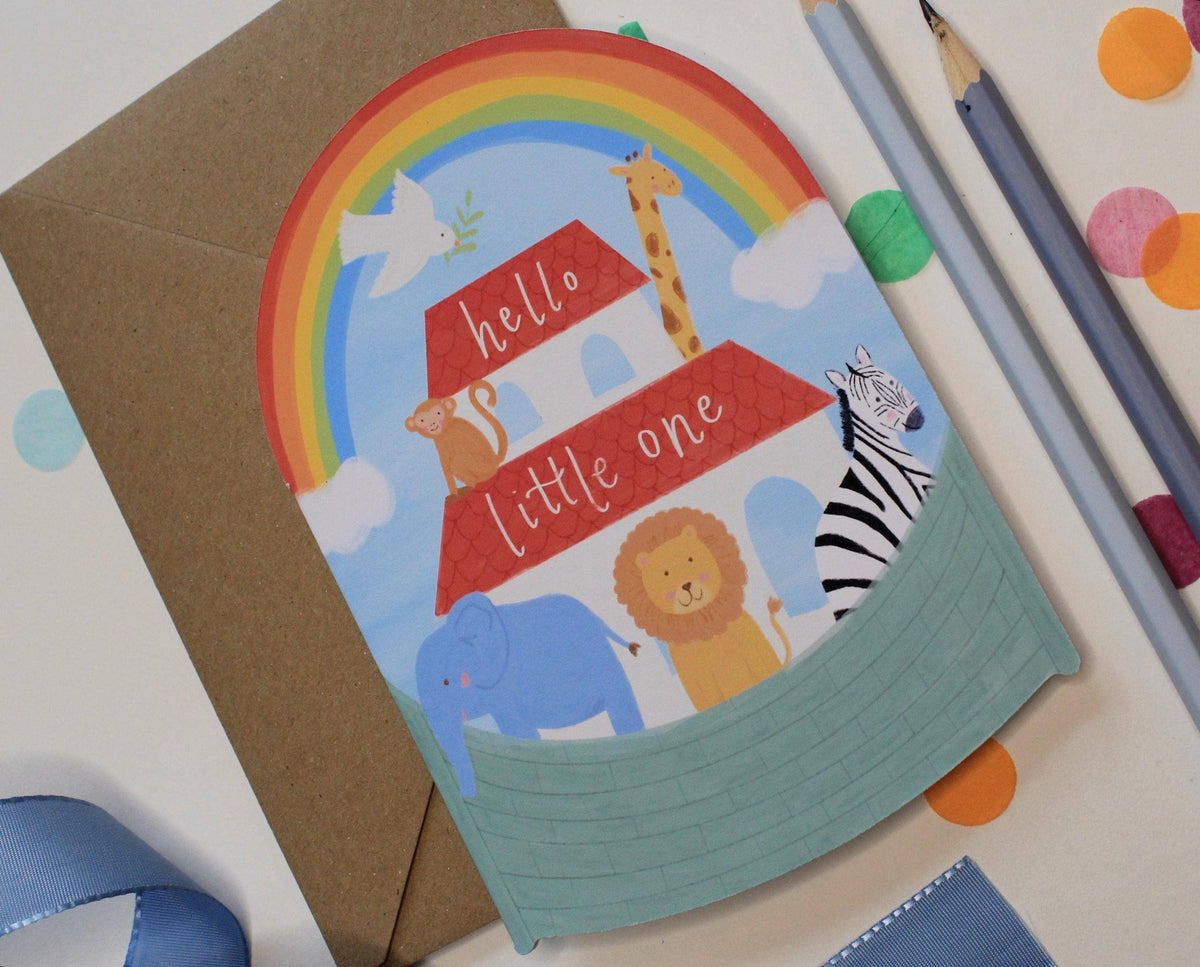 Noah’s Ark Baby Card – Rocking New Baby Card