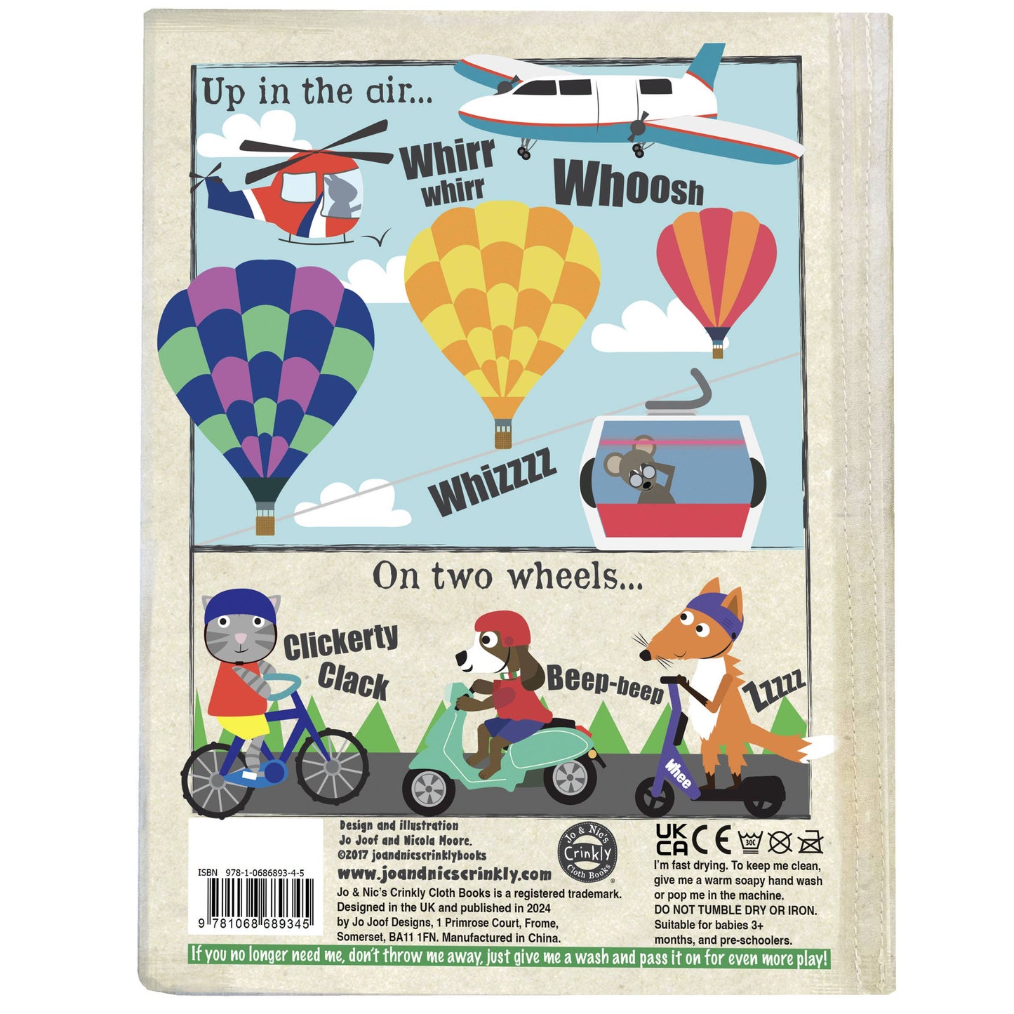 Jo & Nic's Crinkly Cloth Books - Noisy Vehicles
