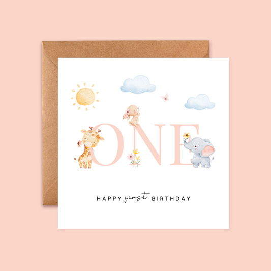 Age 1 Birthday Card | Milestone Age Cards | Baby Cards