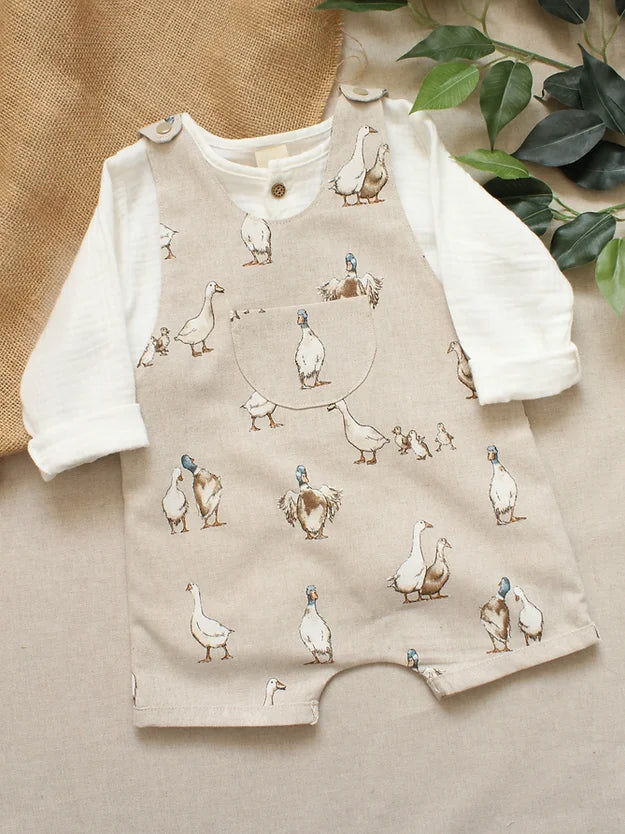 Duck Print Short Dungarees