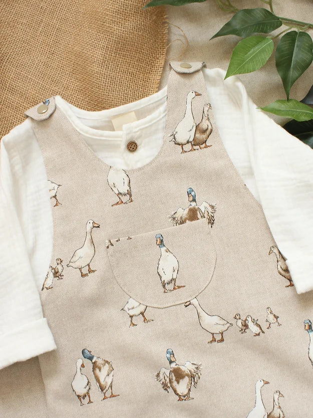 Duck Print Short Dungarees