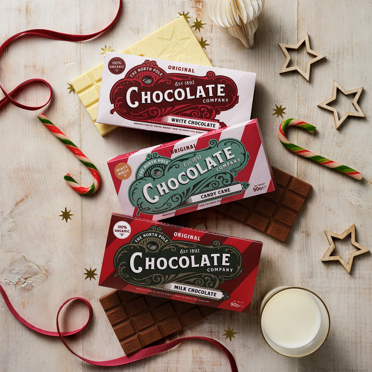 Organic White Chocolate Bar + Nice List Certificate (90g)